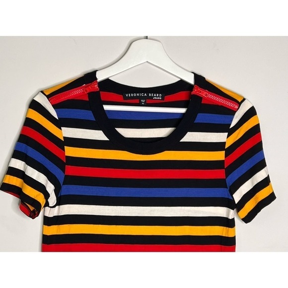Veronica Beard Jeans Rush Striped Crewneck Tee Size XS - Picture 3 of 9